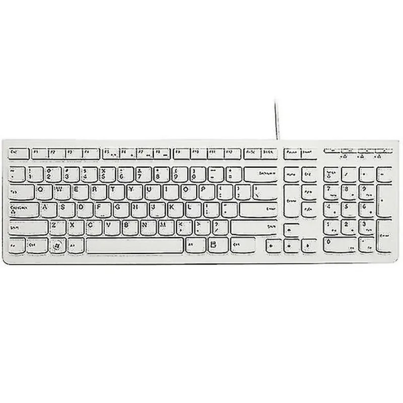 Conjuntos de acessórios de computador lenovo k5819 office teclado com fio ultrafino simples branco