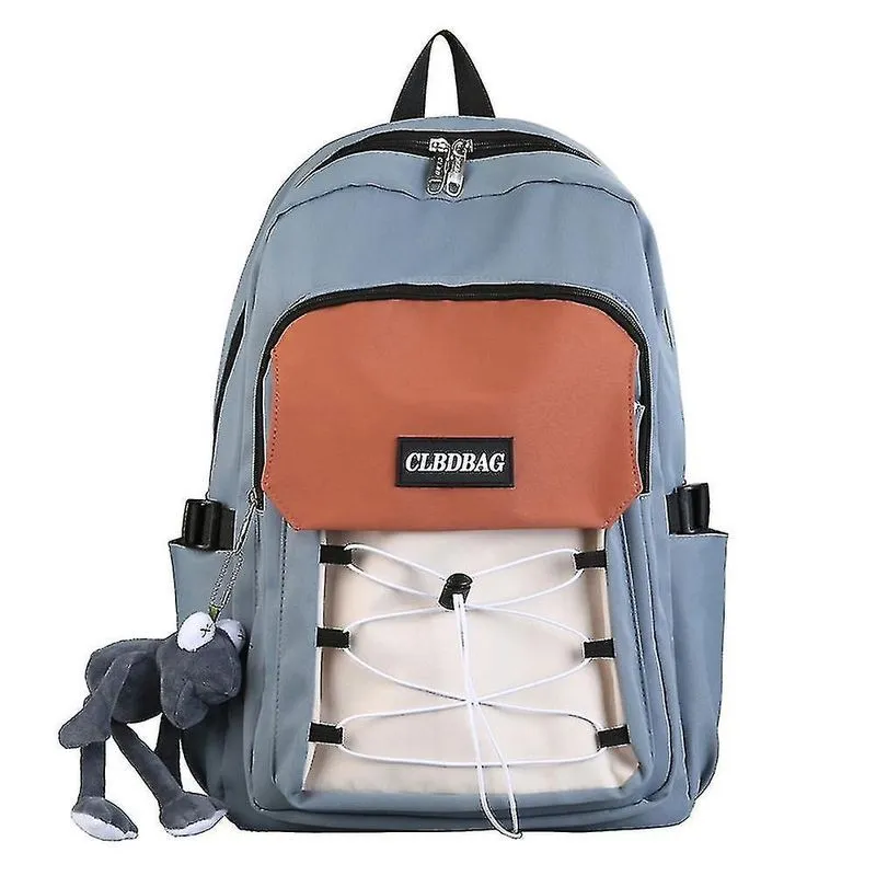 Mochilas estudantes do ensino médio viagens ao ar livre computador lazer mochila azul claro