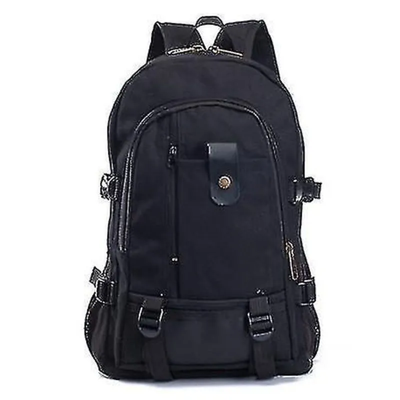 Mochilas mochila masculina de lona para caminhadas escolares viajando preto