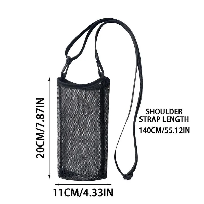 Malha Straddle Strap Garrafa de água Tampa de garrafa Capa de copo Capa protetora Bolsa de capa de copo de água Bolsa de armazenamento infantil ao ar livre