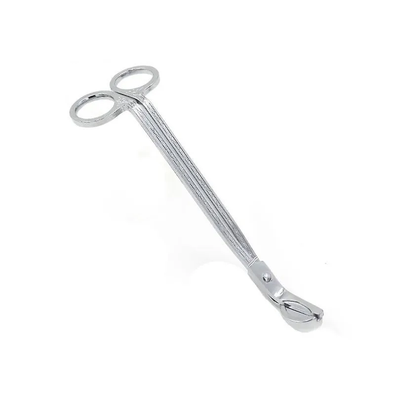 Prata de aço inoxidável vela pavio aparador lâmpada de óleo cortador de tesoura snuffers
