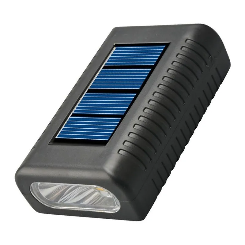 Luz solar de parede para cima e para baixo ilumina lâmpada de sensor de luz solar externa Ip65 Decoração moderna à prova d'água para varanda de jardim doméstico, preta, com 4 contas de lâmpada LED