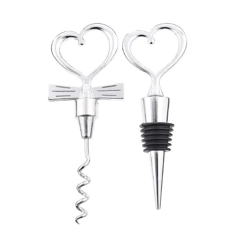 Bujões da garrafa do vinho e da bebida da forma do coração para o aniversário de casamento