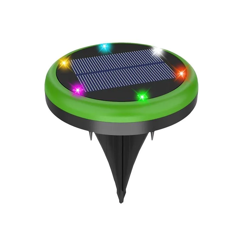 Luzes solares à terra ao ar livre com 6 contas de lâmpada led luzes de disco luzes de jardim movido a energia solar à prova d'água iluminação de paisagens externas no solo (colorido Di