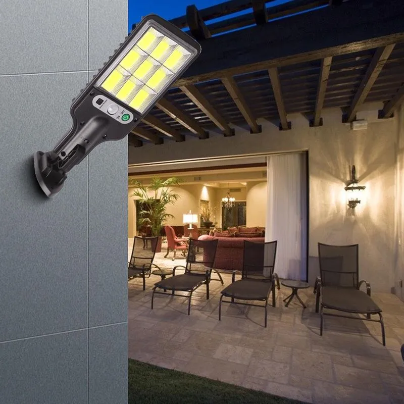 Luz de rua solar, Ip65 impermeável, crepúsculo para da-wn com sensor de movimento levou luz de inundação de segurança para estacionamento com 108 contas de lâmpada de espiga