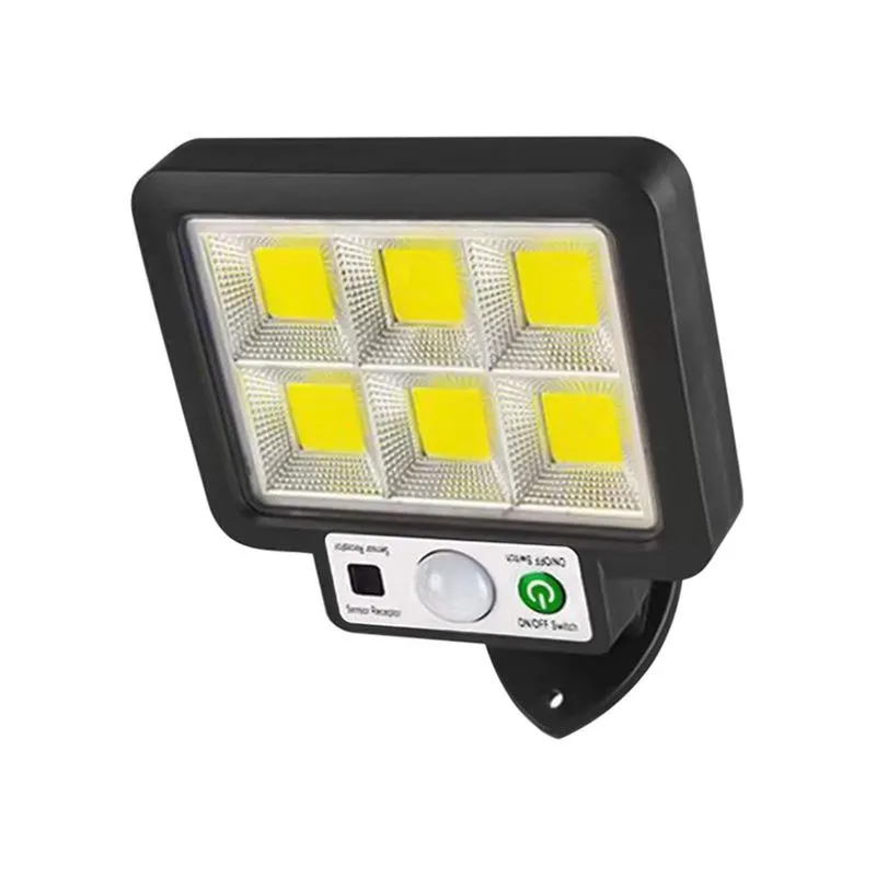 Luzes solares ao ar livre, sensor de movimento luzes alimentadas por energia solar Ip65 à prova d'água, 3 modos, com controle remoto, luzes de segurança de parede para pátio de jardim de jardim de cer