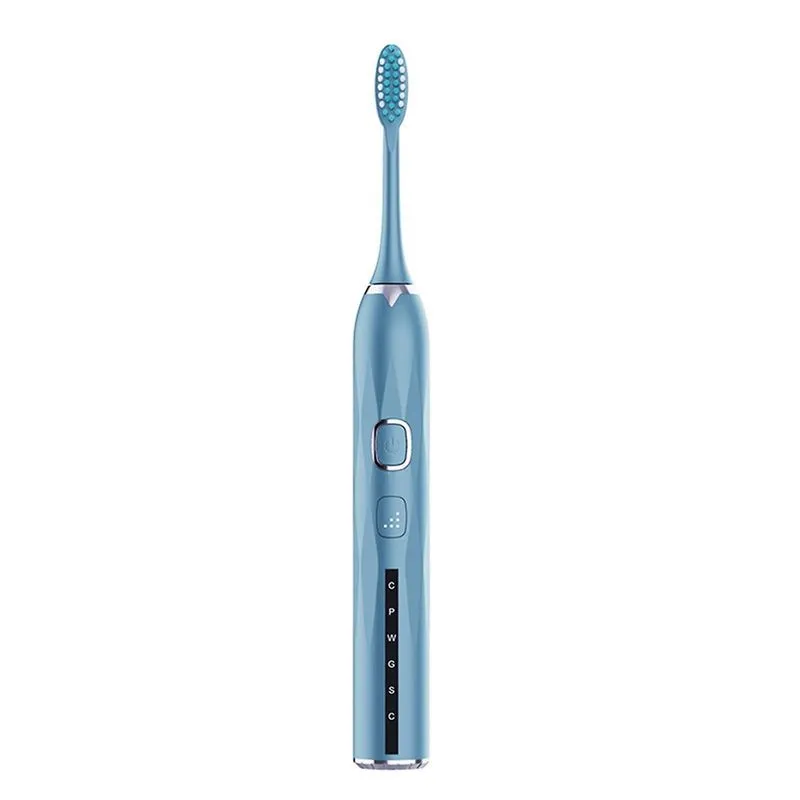 Escova de dentes elétrica com temporizador inteligente, 5 modos, 2 cabeças de escova, escova de dentes recarregável de clareamento para adultos e crianças