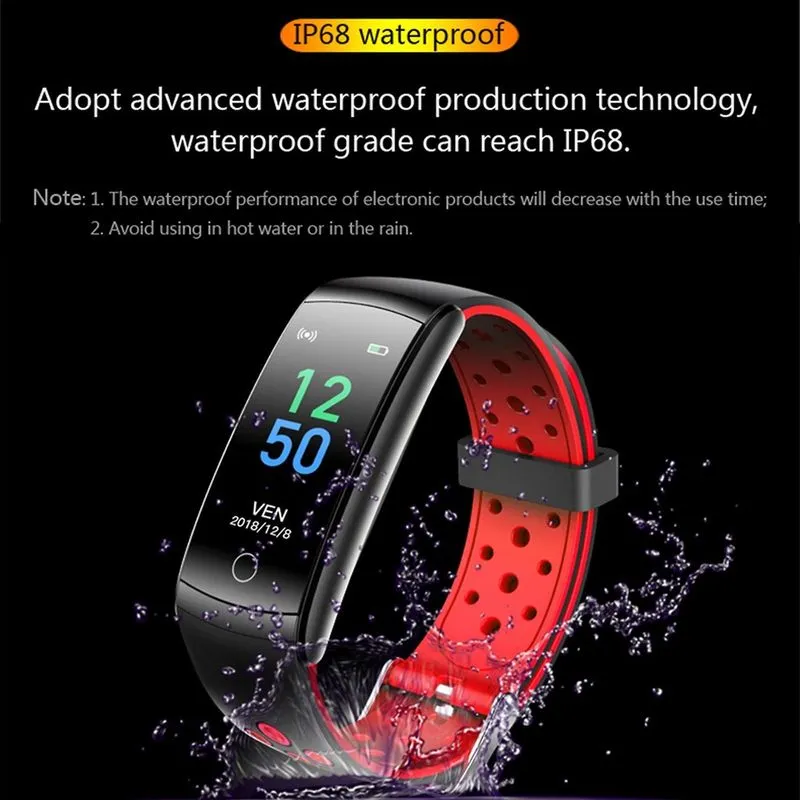 Esporte Fitness Relógio Inteligente Medição Monitoramento da Freqüência Cardíaca Esporte Pedômetro Ip68 Smartwatch