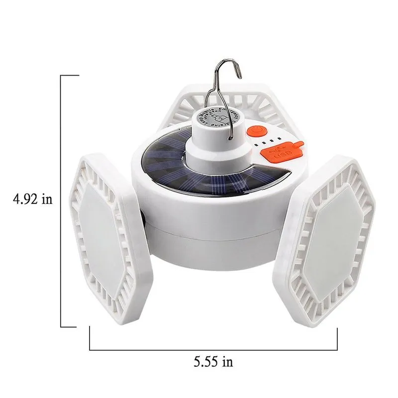 Usb Solar Camping Light com controle remoto - Lâmpada externa suspensa à prova d'água para barraca
