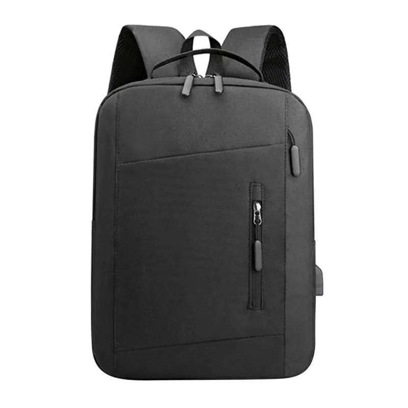 Mochila masculina 15.6 em carregamento usb saco de computador portátil à prova d 'água casual negócios