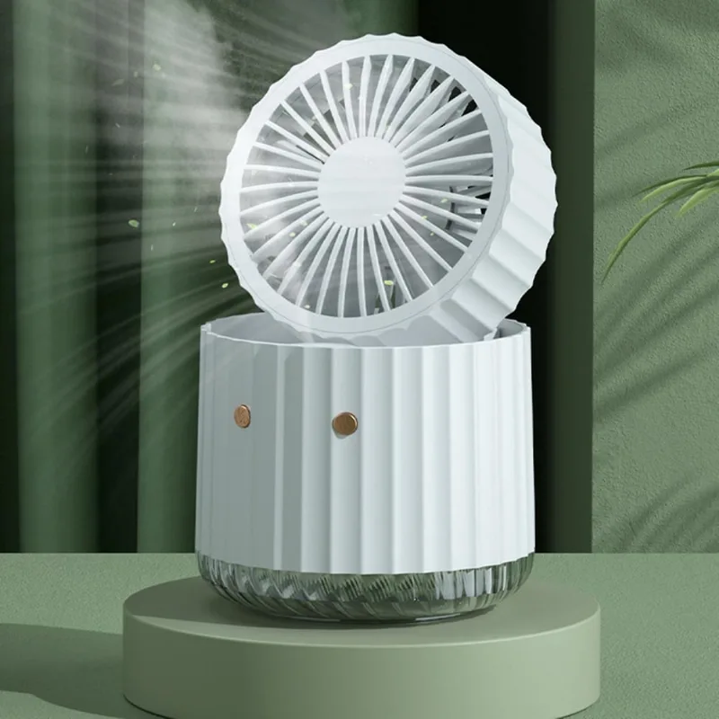 Ventilador elétrico portátil Recarregável Água C-ooling Eco-friendly Cooler Spray Umidificador Com Usb Para Dormitório Escritório Desktop