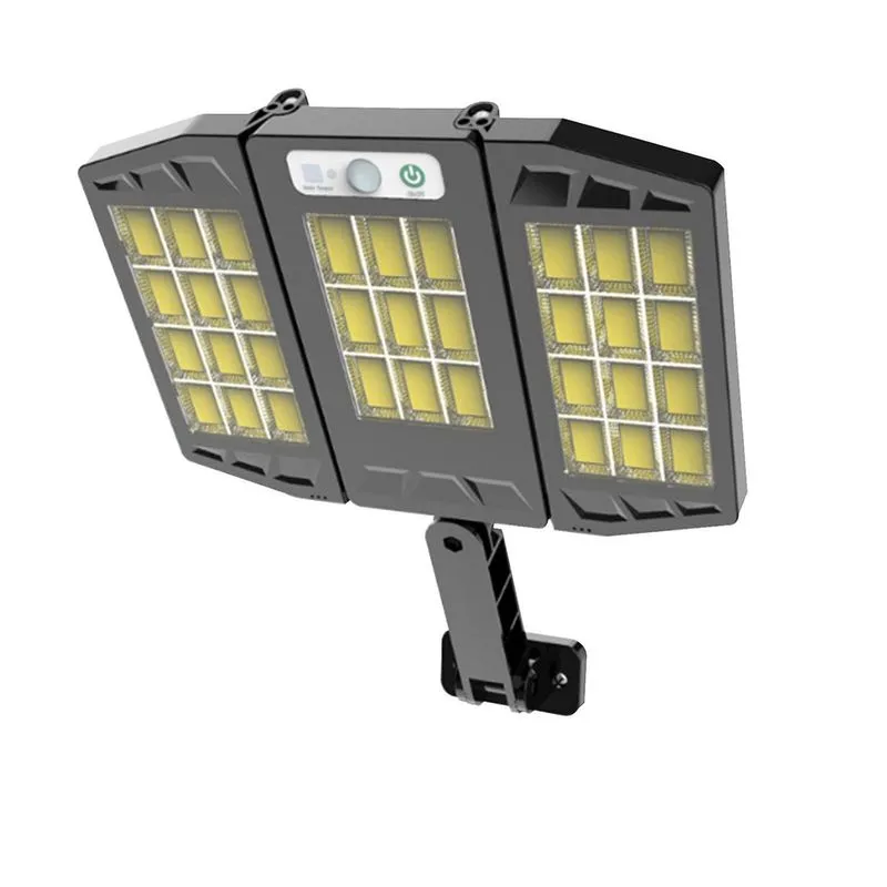 Luz de rua solar, Ip65 à prova d'água, crepúsculo ao amanhecer com sensor de movimento levou luz de inundação de segurança para estacionamento, controle remoto com 33 contas de lâmpada Cob