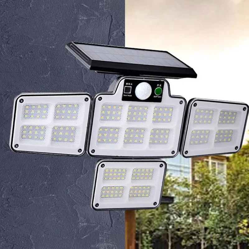 Luz de rua solar, Ip65 impermeável, crepúsculo para da-wn com sensor de movimento levou luz de inundação de segurança para estacionamento, controle remoto com 228 led lâmpada talão