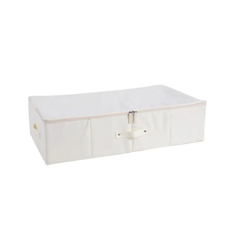 Caixa de armazenamento de tecido dobrável sob a cama com alças, tampa com zíper, cobertores, edredons de roupas, organizador de escaninho de armazenamento para quarto e guarda-roupa, 28 x 15,7x