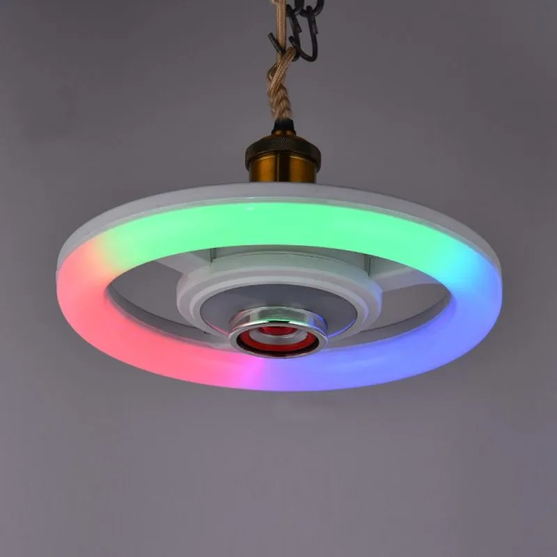 Lâmpada de teto LED Lâmpada de música com mudança de cor Rgb, luz ambiente com controle remoto alto-falante de música inteligente, para quartos, salas de estar, quartos infantis