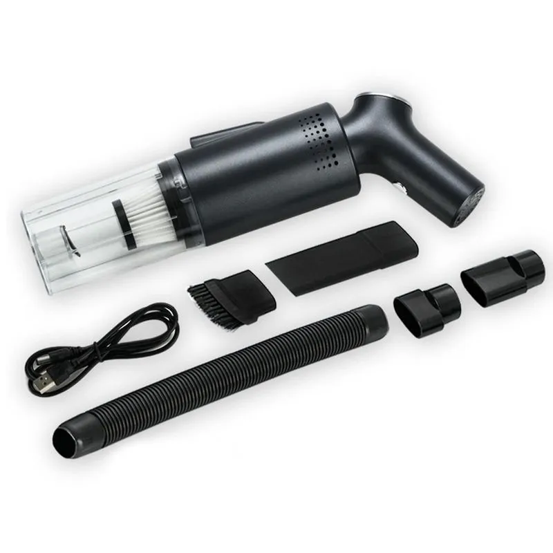 Aspirador de pó de carro sem fio para casa e carro, 3 luzes LED de alto brilho, ajuste de duas velocidades, display digital de energia