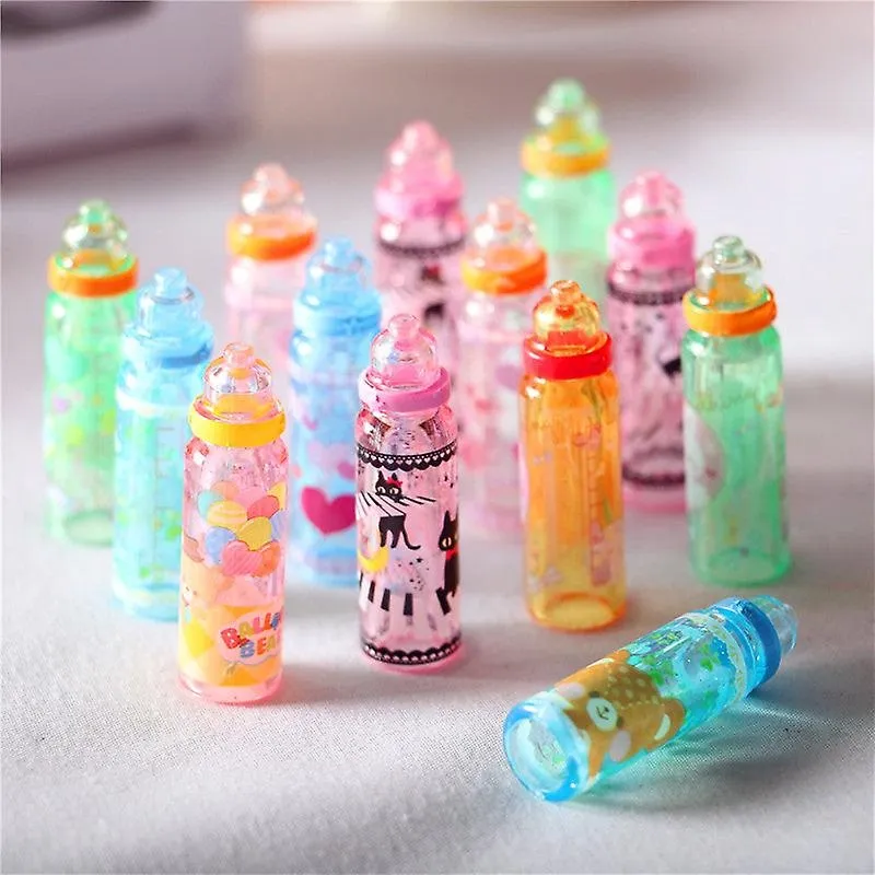 Móveis em miniatura bonecas de brinquedo casa acessórios de decoração diy mini garrafa de desenho animado bebida