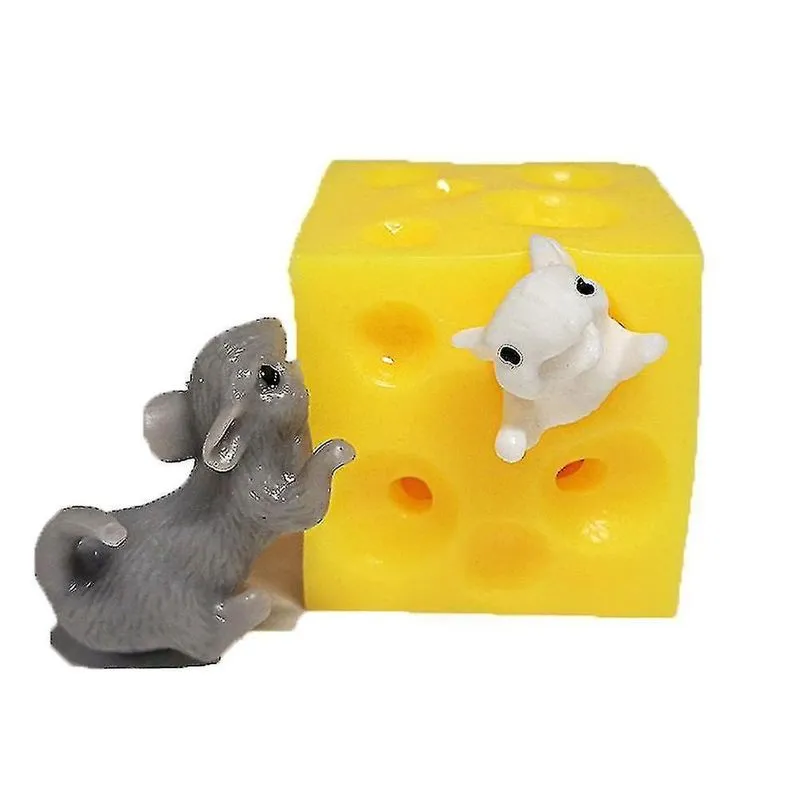 Conjunto de brinquedos de mouse e queijo para exercitadores de mão com brinquedos inovadores em miniatura para alívio do estresse para crianças e adultos