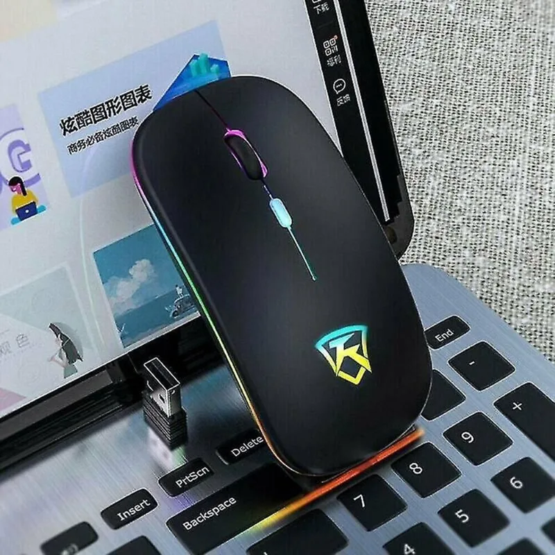 Balões recarregável led mouse sem fio mouse para jogos mouse óptico sem fio para laptop pc