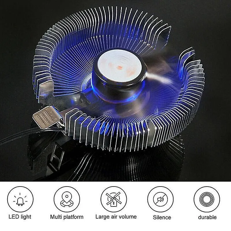 Peças de refrigeração do sistema de computador led dissipador de calor silencioso cpu ventilador cooler para core intel amd/775/1150/1151/1155/1156
