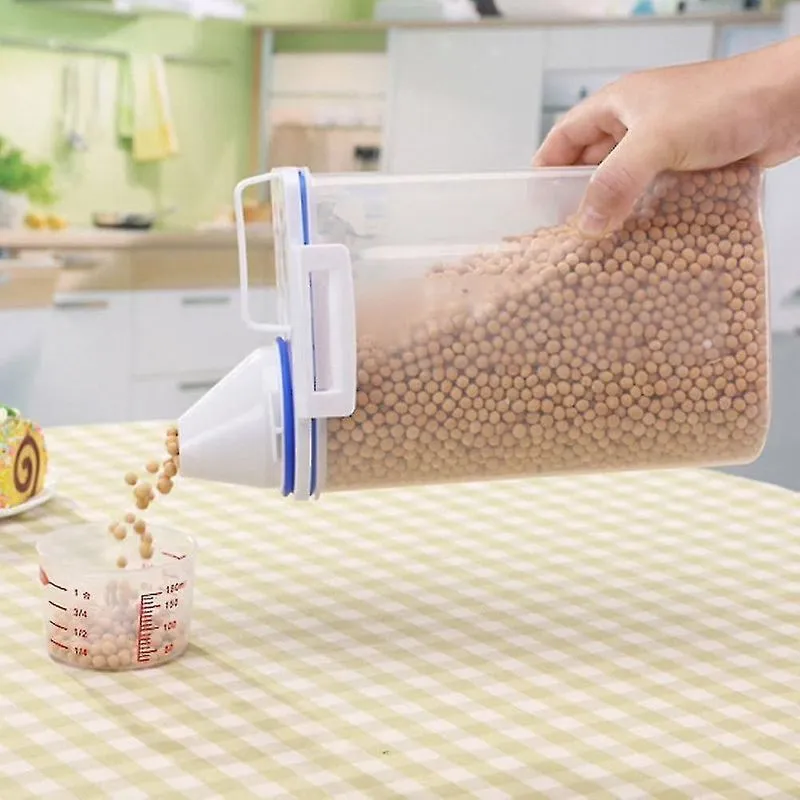 Conjuntos de panelas 2l dispensador de cereais de plástico caixa de armazenamento cozinha alimento grão arroz recipiente bom