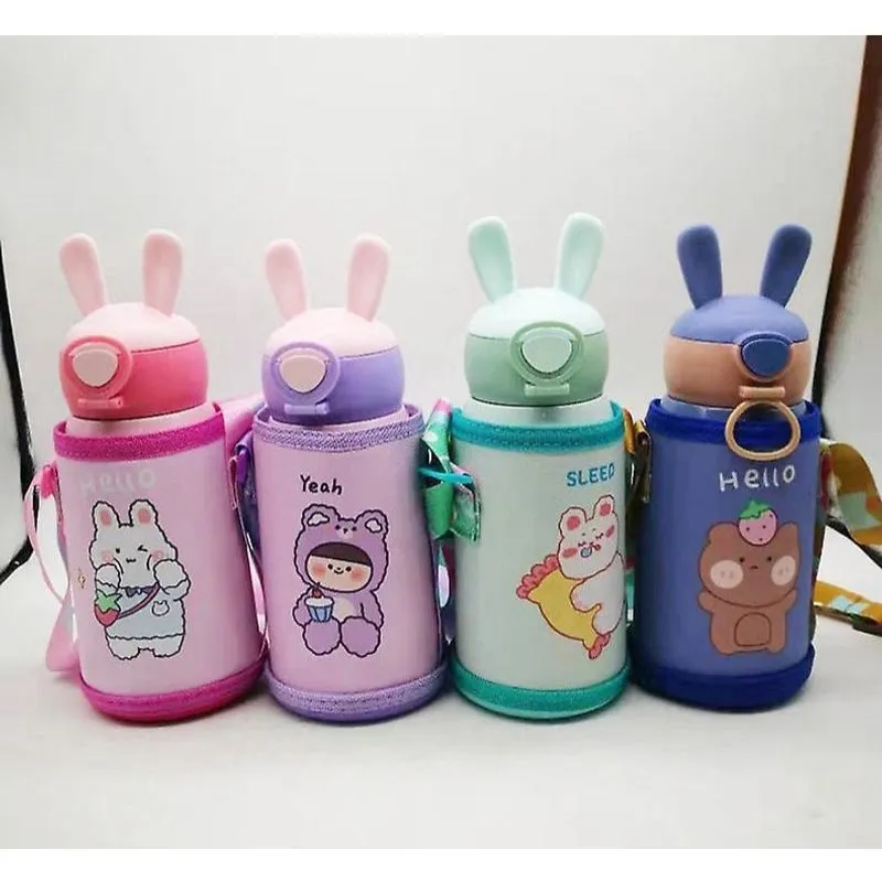 Garrafa de água infantil fofa para criança 316 isolada em aço inoxidável dupla capa de desenho animado portátil
