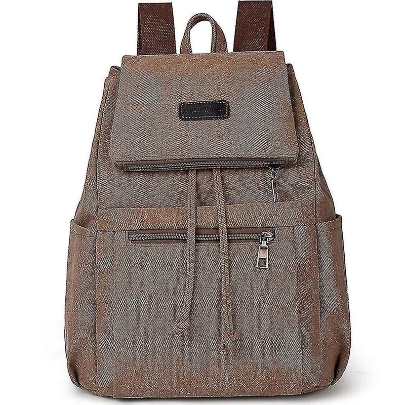 Mochilas mochila feminina de lona mochila retro cor café