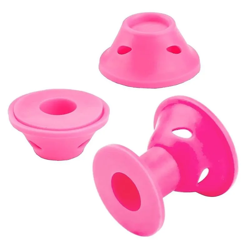 Grampos de modelador de cabelo pinos 40pcs rolos de cabelo grandes e pequenos rolos de silicone para penteados curling de silicone rosa