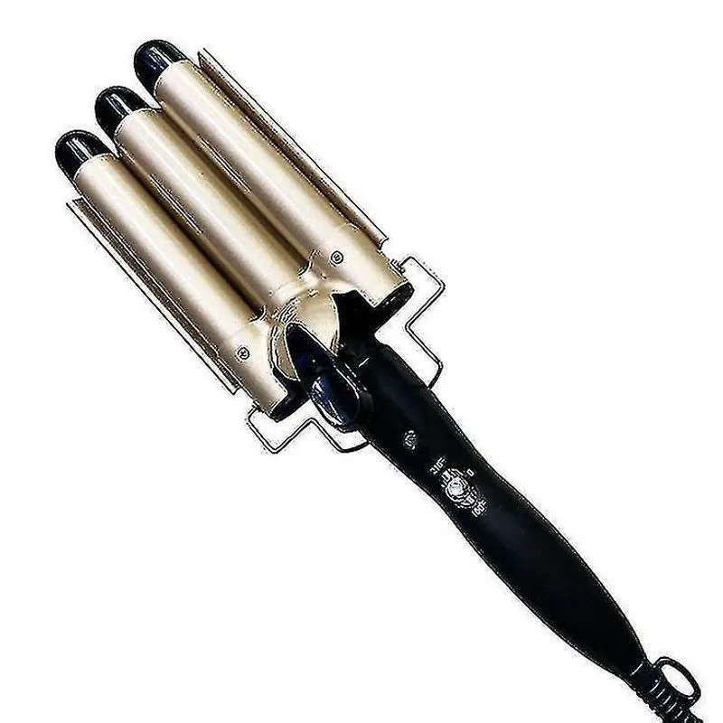 Modeladores de volume de coque de cabelo 25mm ouro ferro de ondulação de três tubos modelador de cabelo ondulado de água ferro de frisar grande onda cerâmica
