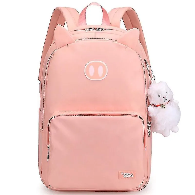 Mochilas de grande capacidade de proteção de coluna com alívio de carga mochila infantil para meninas nas séries 1-3 rosa