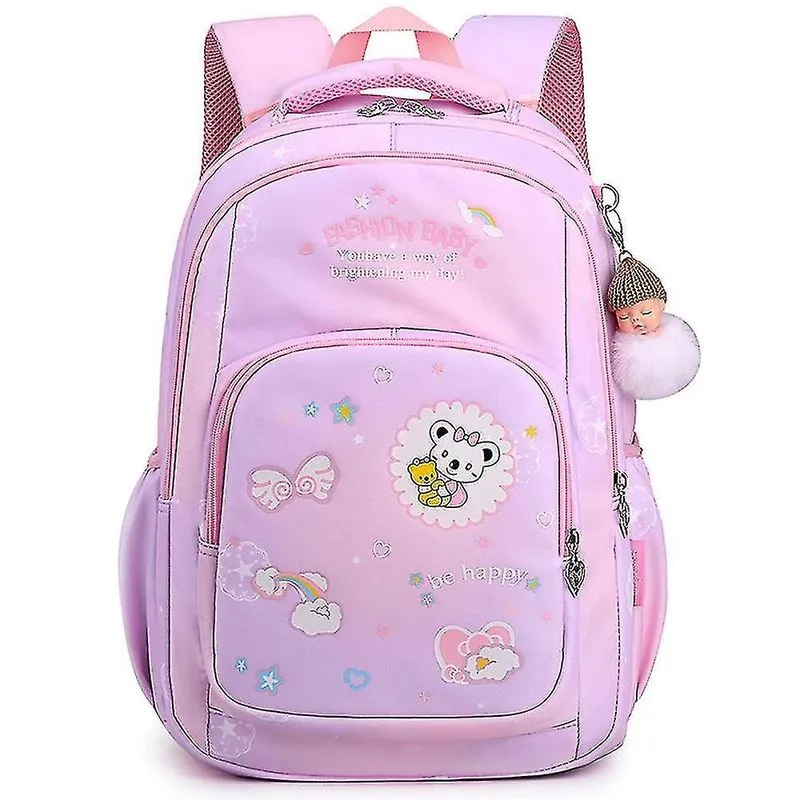 Mochilas para meninas, cuidados com a coluna leve, mochila infantil, escola primária, cor 2