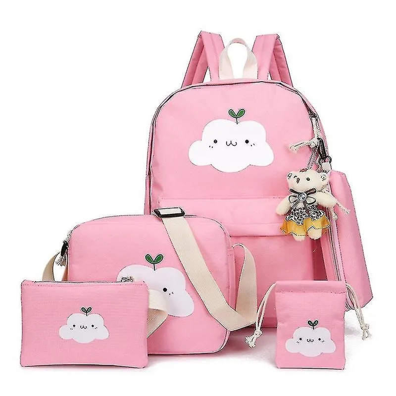 Mochilas mochila infantil feminina nuvens de grande capacidade cartoon bolsa escolar primária rosa