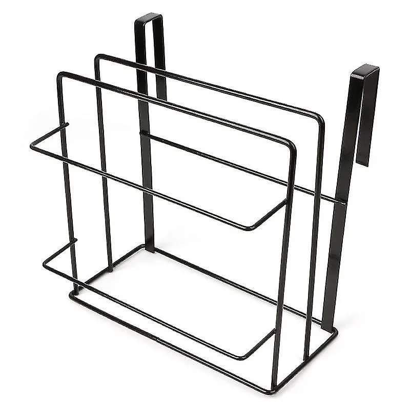 Recipientes de armazenamento doméstico 1pc sob o armário prateleira da cozinha sobre a porta pendurada rack suporte de tábua de cortar