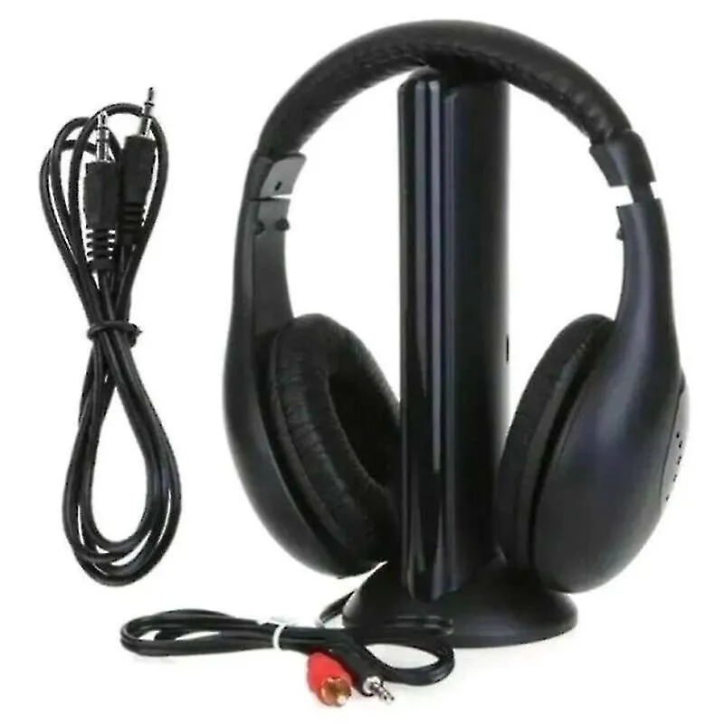 Fones de ouvido fones de ouvido 5 em 1 sem fio sem fio rf fones de ouvido fone de ouvido para pc tv rádio skype com microfone