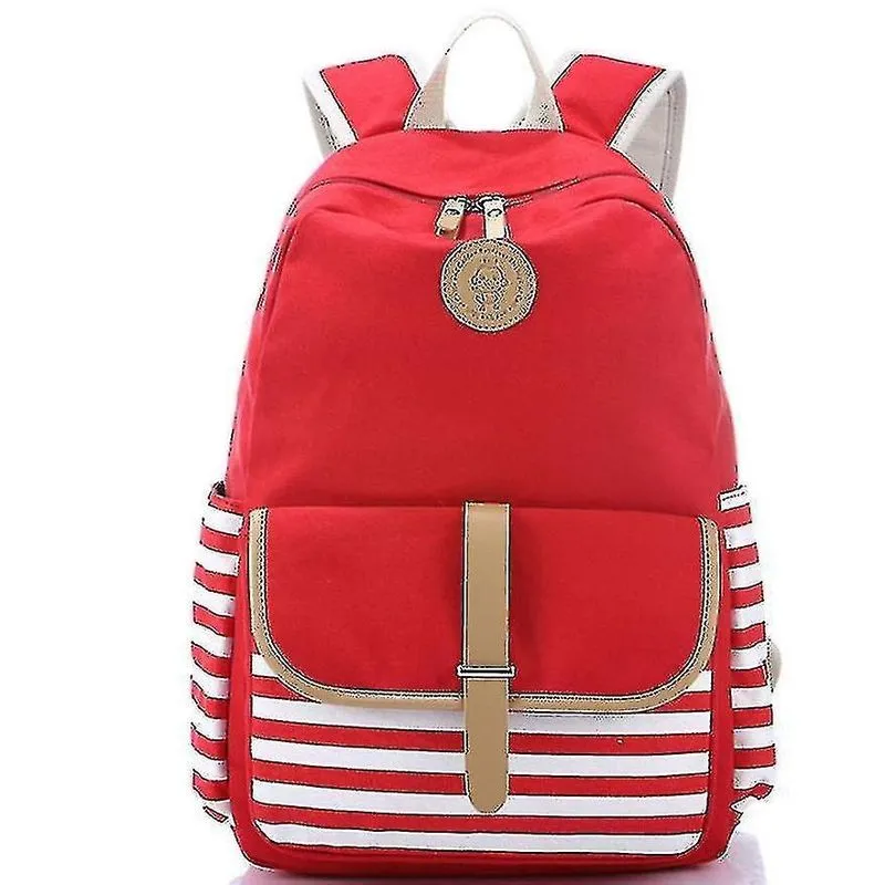 Mochilas estilo coreano ins mochila feminina lona bolsa de estudante casual vermelha