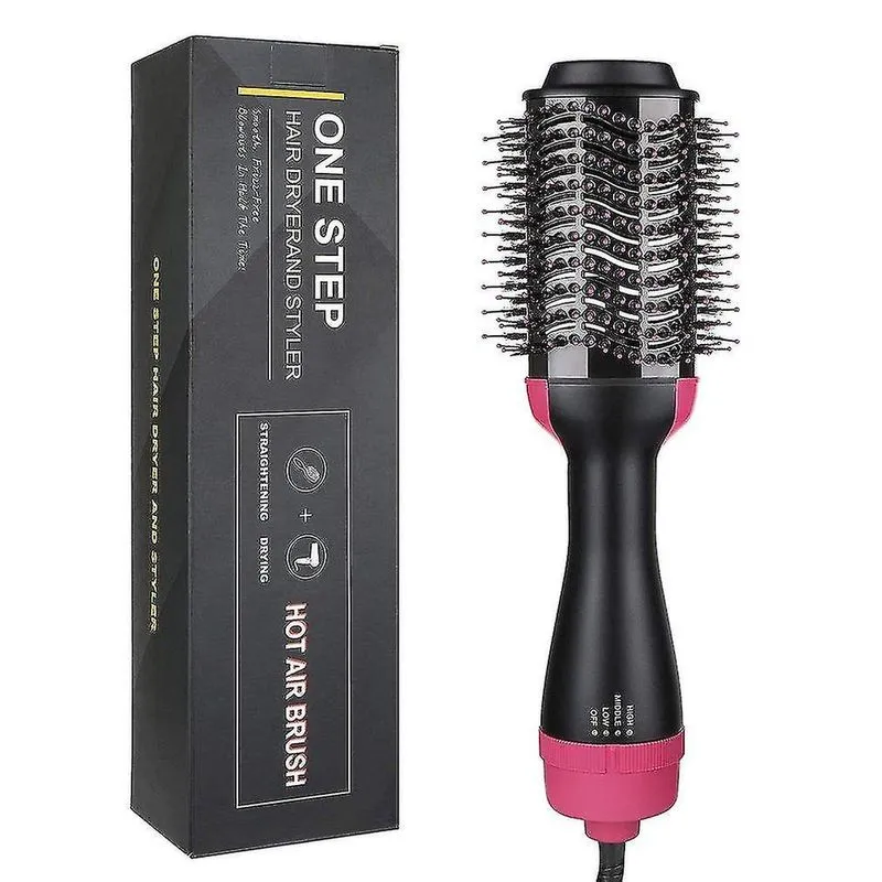 Ferros de frisar novo secador de cabelo multifuncional 3 em 1 volumizador girar modelador pente styling ferros de ondulação preto