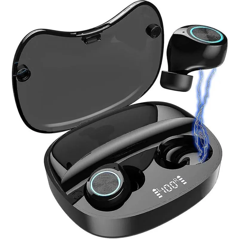 Fones de ouvido fones de ouvido chronus verdadeiros fones de ouvido sem fio fones de ouvido bluetooth intra-auriculares com microfone 2000mah caso de carregamento led