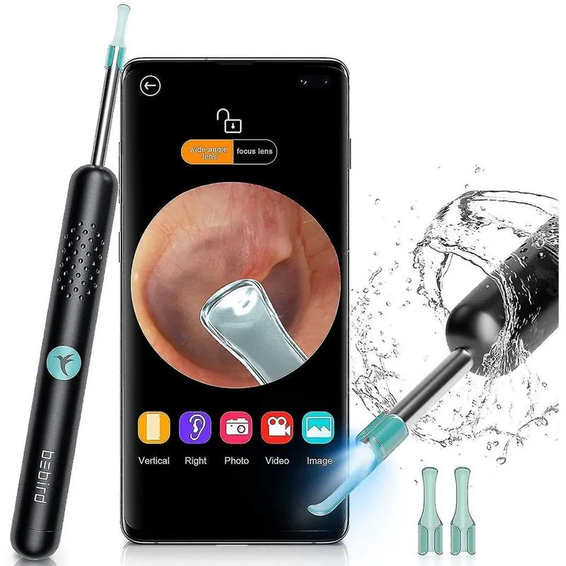 Kits de remoção de cera de ouvido ferramenta de remoção de cera de ouvido com luz led e limpador de ouvido seguro para endoscópio