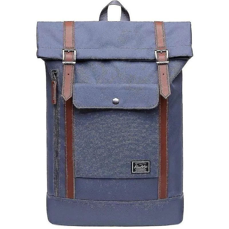 Mochilas masculinas mochila para laptop com zíper lateral de 12 polegadas azul