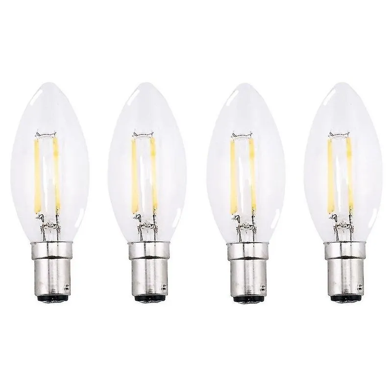 Luzes do ponto de inundação 4-pack 4w b15 sbc filamento led lâmpada de vela branco frio 6000k c35