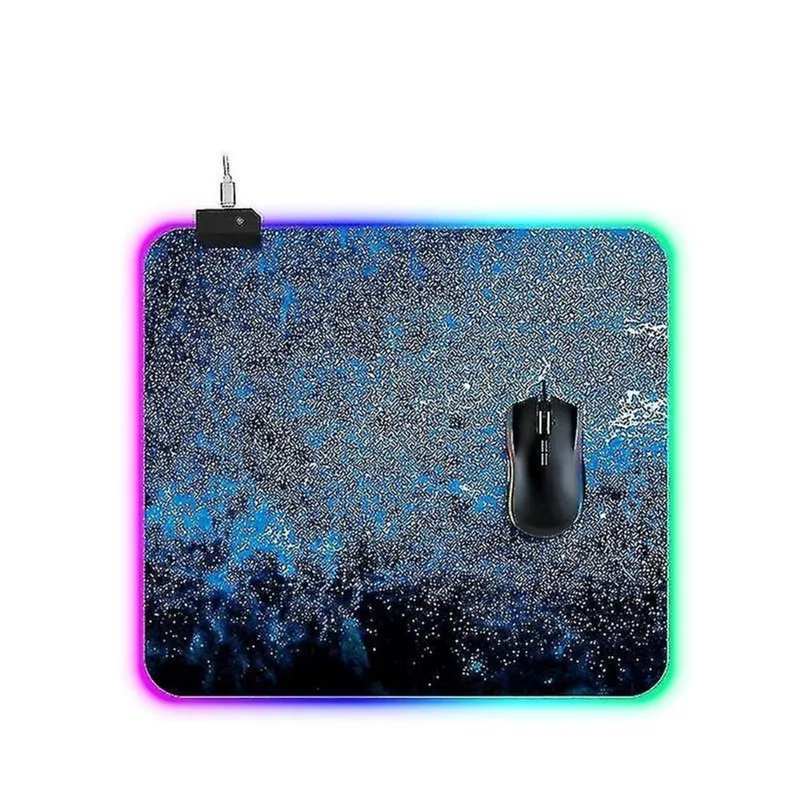 Conjuntos de acessórios de computador computador azul iluminado mouse pad tamanho: 45x40x0.4cm