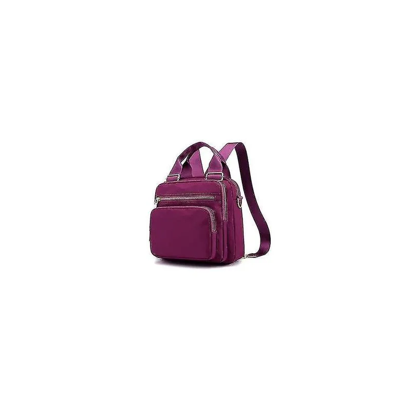 Mochilas femininas casual multi-carry mochila impermeável bolsa de ombro cor roxa