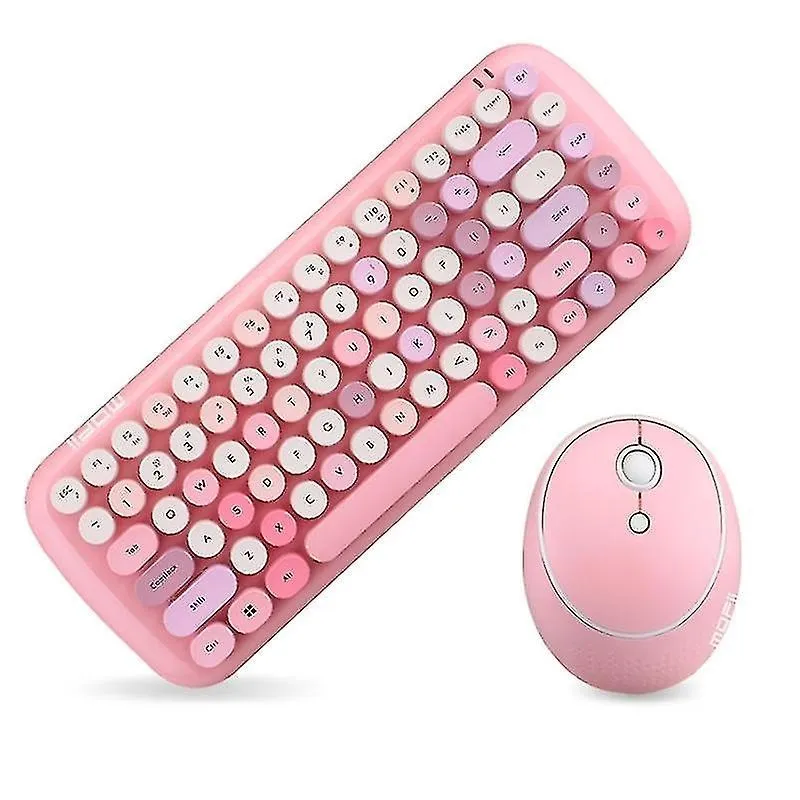 Conjuntos de acessórios de computador mofii cadny rosa menina coração mini cor mista teclado sem fio mouse conjunto rosa