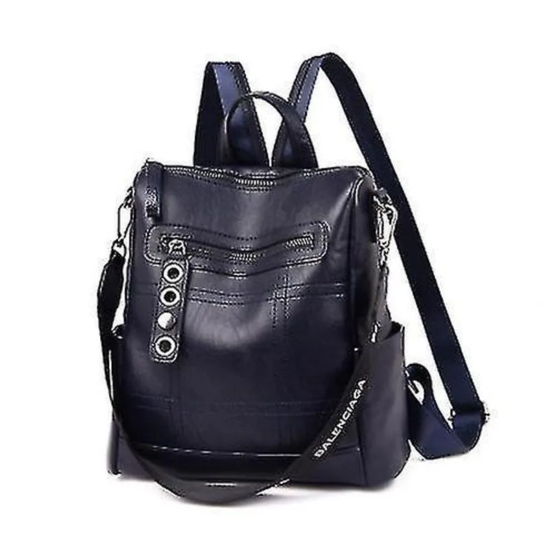Mochilas mochila feminina de couro de alta qualidade azul