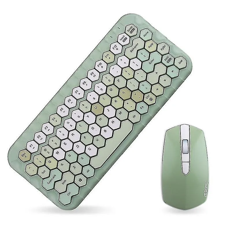 Conjuntos de acessórios de computador mofii mel cores misturadas menina coração mini teclado sem fio mouse conjunto verde