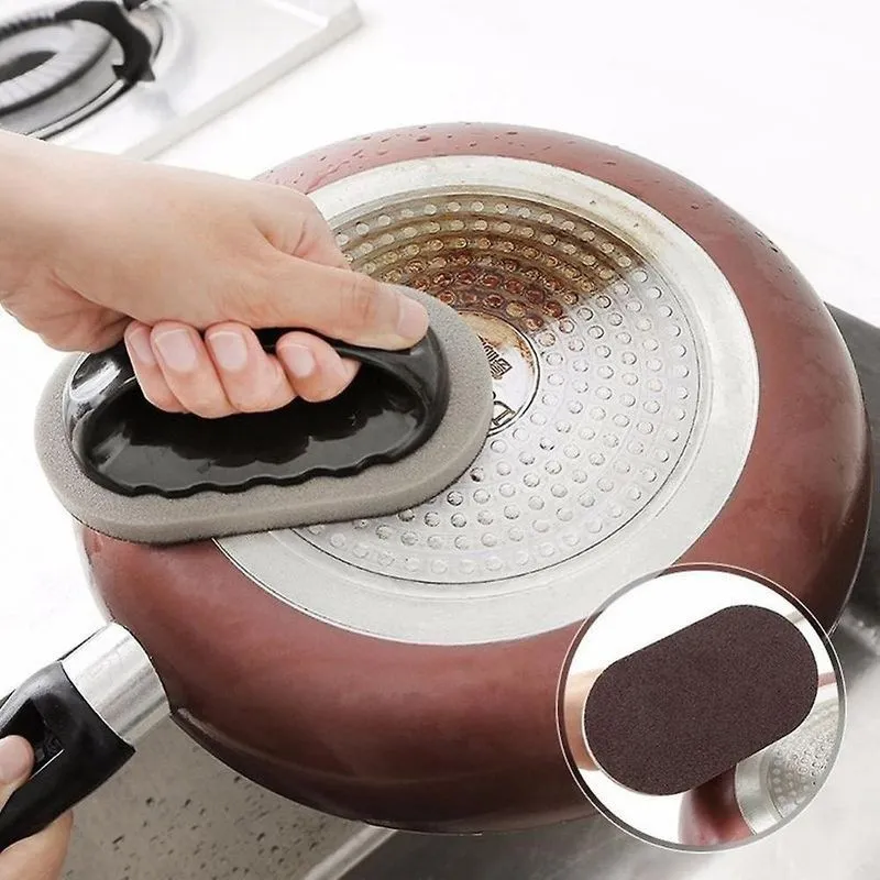 Emery Sponge Brush Eraser Scrub Handle Grip Sink Pot Bowl Ferramenta de limpeza de cozinha