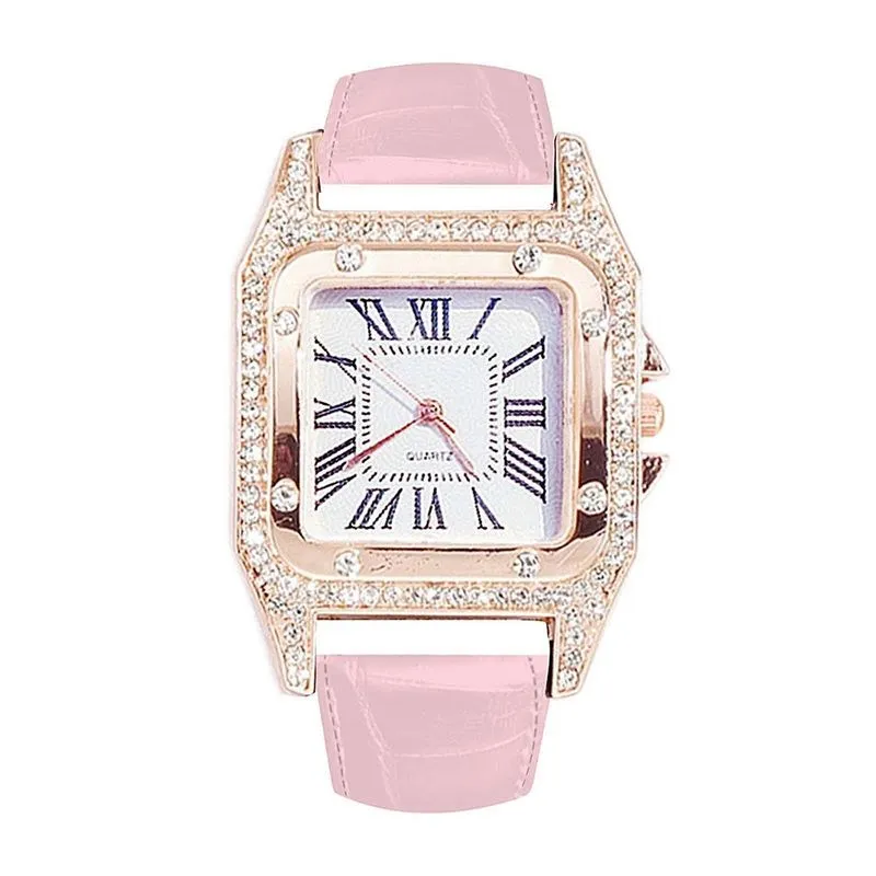 Relógios femininos conjunto de pulseira flores senhoras pulseira relógio casual couro quartzo