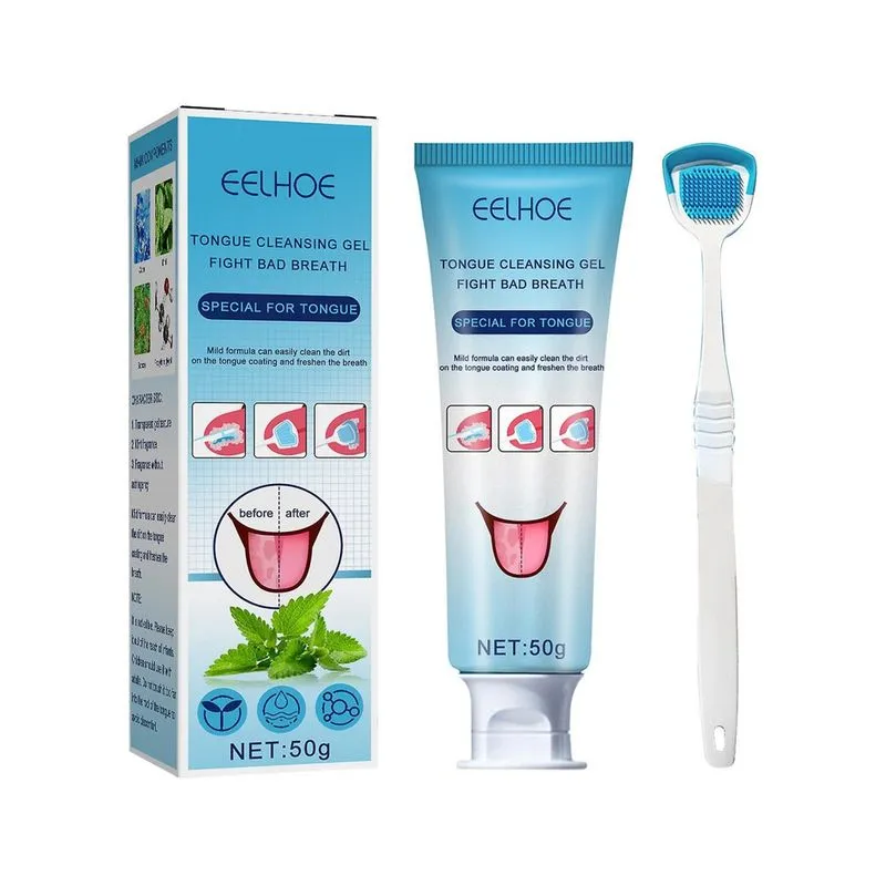 Escova de limpeza de língua e raspador de língua podem remover o mau hálito - hálito