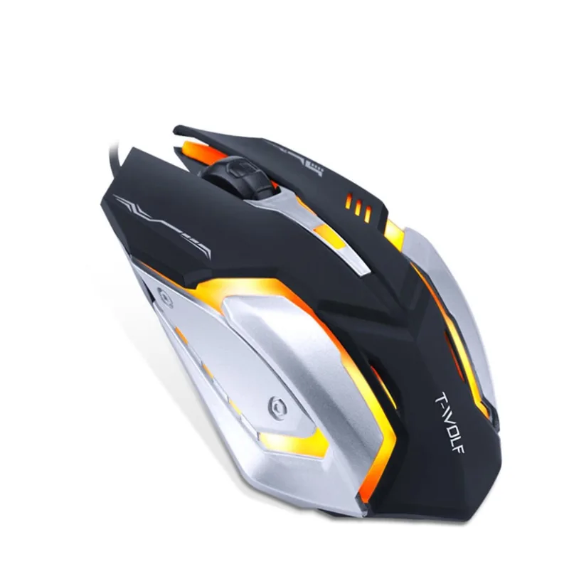 Óptico 4000 dpi usb com fio metal pro gamer gaming mouse led ergonômico ratos au