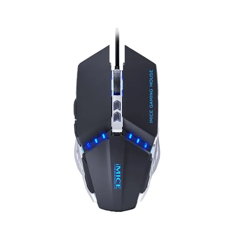Mouse mecânico de jogo de e-sports com fio T80 Programação macro personalizada de 7 botões, ajuste de velocidade variável de quatro marchas Dpi, respiração controlável em sete cores